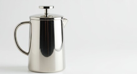 Obraz premium Stylish Stainless Steel French Press