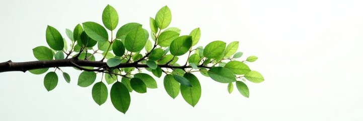 Obraz premium Dense forest branch isolated on white background, simplicity, nature