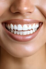 Obraz premium A woman shows off her teeth