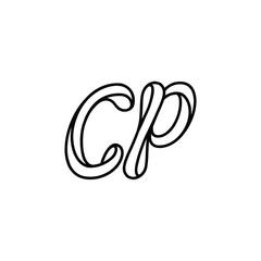 CP monogram logo design letter text name symbol monochrome logotype alphabet character simple logo