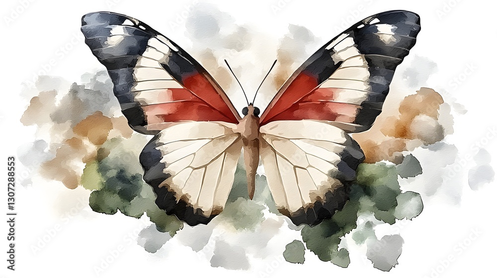 Poster a captivating and visually striking geometric butterfly wings filled with a mesmerizing mix of fluid