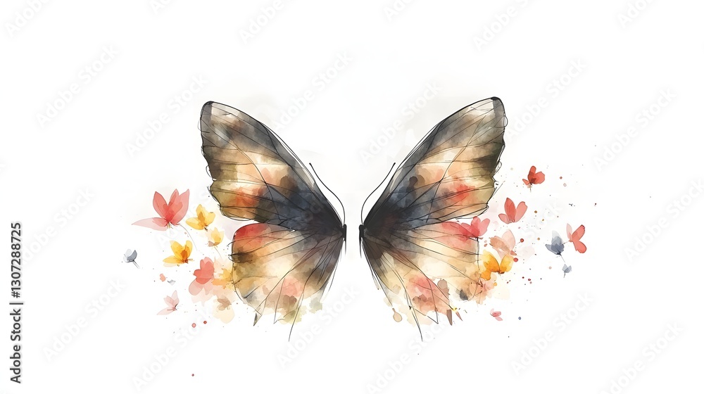 Fototapete a futuristic and elegant geometric butterfly bold and structured wing patterns infused with soft wat