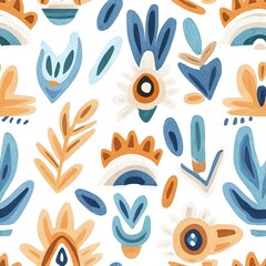 Naklejka premium Cultural heritage vibrant aztec pattern art