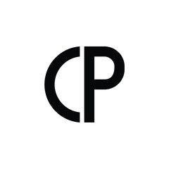 CP monogram logo design letter text name symbol monochrome logotype alphabet character simple logo