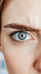 Obraz premium Close-Up of a Woman's Eye Indoor Setting Portrait Photography Intense Emotion Eye-Level View Capturing Intrigue