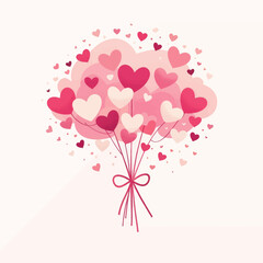 Heart bouquet with pink bow for love celebration