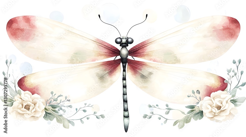 Aufkleber a visually stunning dragonfly composition featuring bold and vibrant colors intricate details and gr