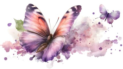 A breathtakingly detailed purple butterfly its delicate features and luminous colors creating a sense of wonder with intricately patterned wings that exude elegance and charm