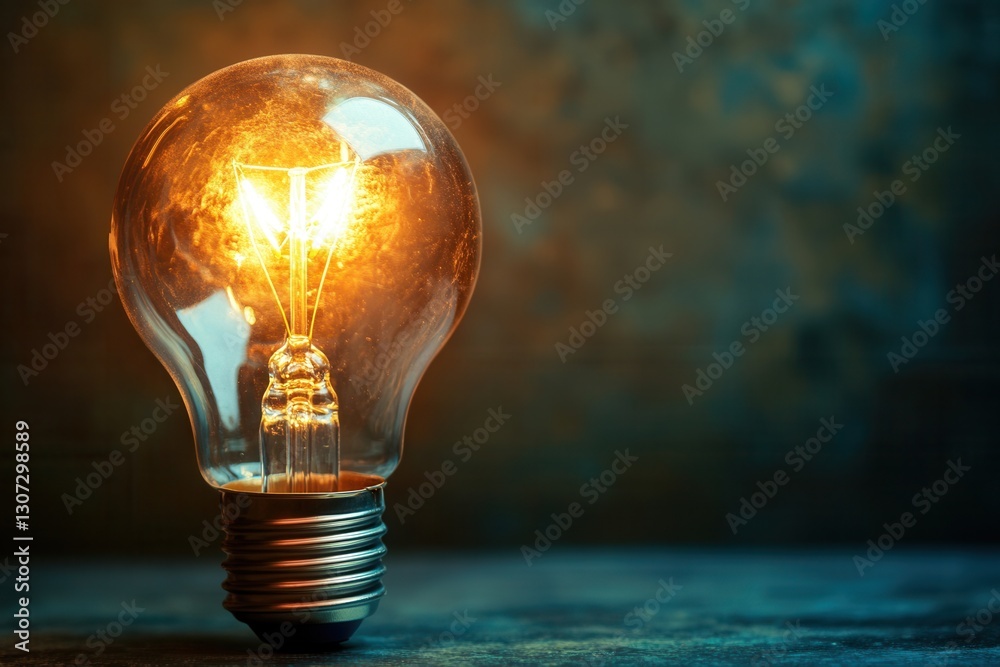 Aufkleber bright vintage light bulb glowing warmly in a dark room creating an inviting atmosphere and vintage 