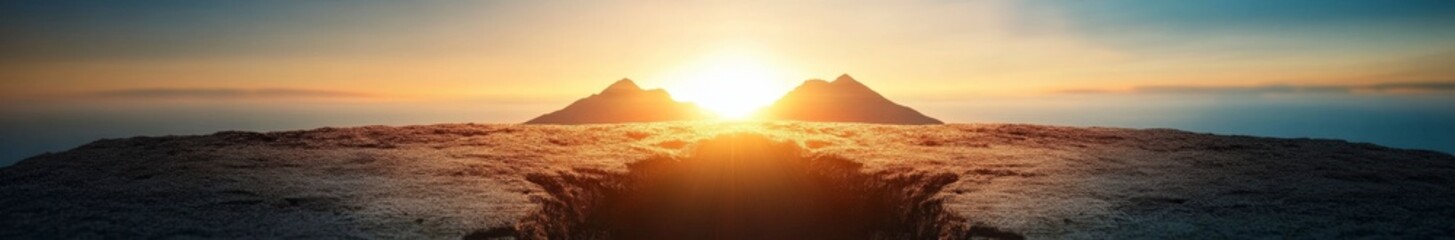 Fototapeta premium Majestic Sunrise Over Mountains with Beautiful Sky and Clouds Creating a Serene Natural Landscape