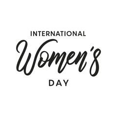 Elegant Black and White Typography Design for March Eighth International Women's Day Celebration