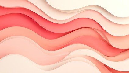Obraz premium Abstract background with pink and coral wavy shapes, an elegant design for presentations