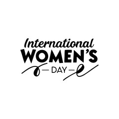 March Eighth International Women's Day Black and White Typography Graphic Design
