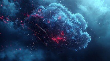 Abstract image depicting cloud computing and data network security
