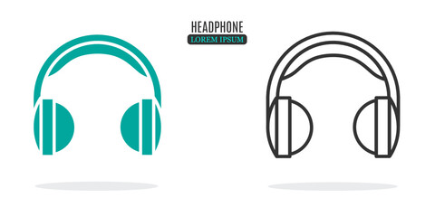 Illustration symbol. Headphone abstract illustration design. Stock vector icon.