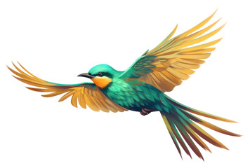 Fototapeta premium PNG Green bird animal flying nature.