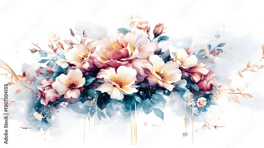 Aufkleber Mesmerizing abstract texture blending soft blue and pink hues with delicate golden lines creating an elegant and vibrant composition perfect for backgrounds and wallpapers