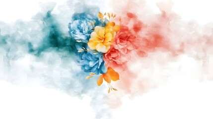 Obraz premium Mesmerizing abstract texture blending soft blue and pink hues with delicate golden lines creating an elegant and vibrant composition perfect for backgrounds and wallpapers