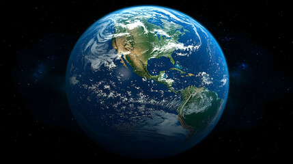 Obraz premium Earth, planet, space, globe, world, continents, oceans, clouds, atmosphere, stars, night, cosmos, universe, blue, green, brown, white.