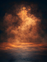 Fiery Smoky Sky Above Water