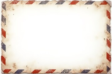 Vintage Airplane Mail Envelope with Red and Blue Stripes - Blank Inside