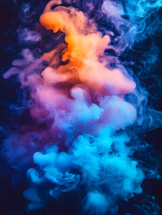 Fototapeta premium Colorful Smoke Clouds in Dark Studio