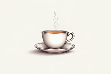 Fototapeta premium Warm Cup of Tea Illustration with Steam