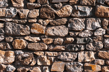 Old stone wall brickwork pattern and texture