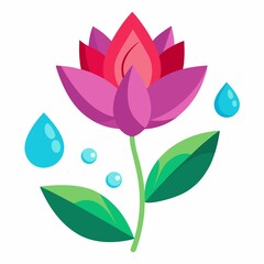 lotus flower illustration isolated on white background