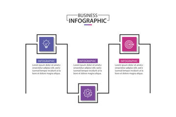 Business infographic template. 3 Step timeline journey. Process diagram, Infographic elements vector illustration.	
