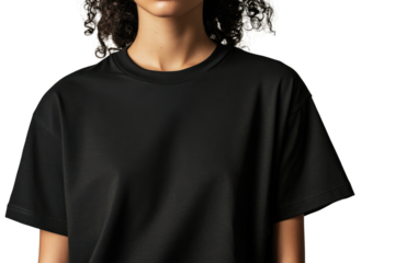 PNG Black oversize t-shirt mockup wear minimalist clothing.