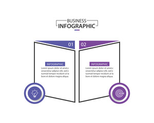 2 step process infographic template vector element