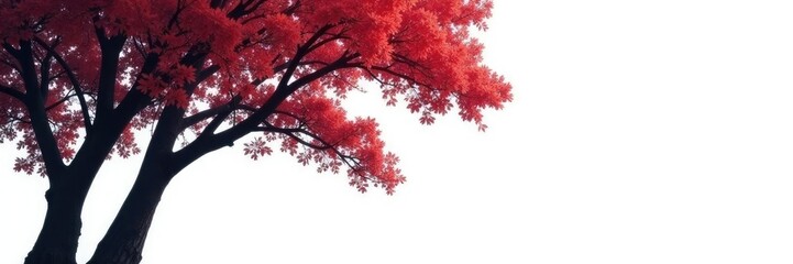 Fototapeta premium Dark tree branches isolated on white background, white, foliage