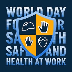 Fototapeta premium World Safety Health Workday, World Day for Safety and Health at Work 