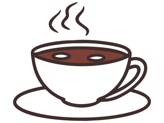 Steaming Coffee Cup Icon for Cafes and Beverage Themes