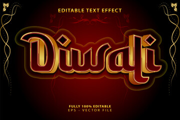 Art & IllustDiwali Festival Editable Text Effect – Gold Luxury Typography