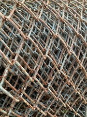 old rusty metal grid