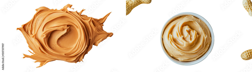 Poster peanut butter isolated on white is also depicted as isolated on a white background