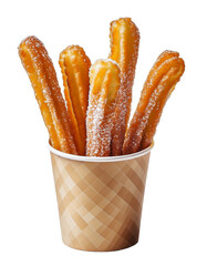  crispy churros coated in sugar isolated on transparent background Generative Ai