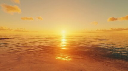 Fototapeta premium Serene Sunset Over Ocean