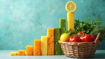 A creative conceptual image of rising food prices