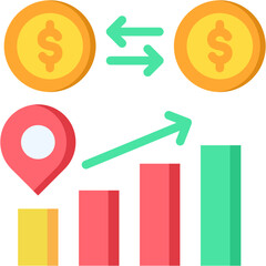 Position Trading flat color icon