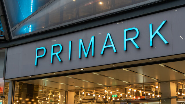 Primark Sign outside a store in Birmingham, 12 February 2025, Birmingham, UK	