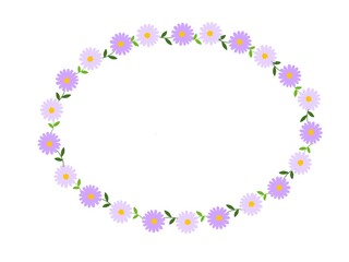 紫色の花の楕円のフレーム