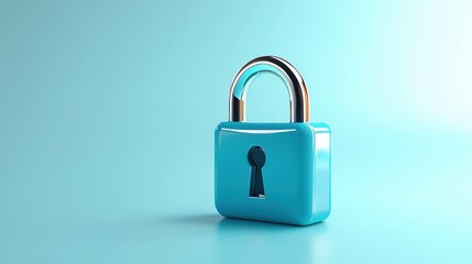 Cyber security lock digital protection graphic design modern concept minimalist environment abstract view