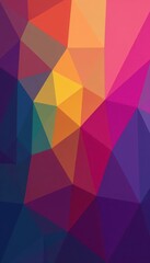 Fototapeta premium Interlocking polygons, vibrant color shift, abstract vector pattern, graphic, colorful