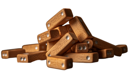 White domino pieces stand alone on a black backdrop
