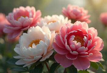 Fantasy Eustoma flowers grows in enchanted fairy tale dreamy garden with fabulous fairytale blooming tender roses in magical light on mysterious floral background with glowing rays.
