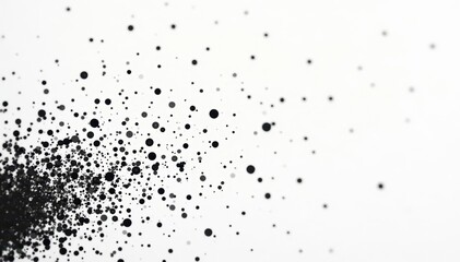 Obraz premium Scattered black dots on pristine white, minimalist design, scattered, detail, close-up