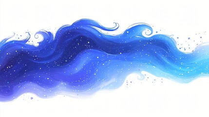 Cosmic hair flowing, white background, fantasy art, design element
